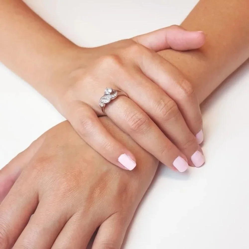 Lovely Zircon Full Filled Romantic Angel Wings Wedding Ring for Women, PD336 - Picture 7 of 7